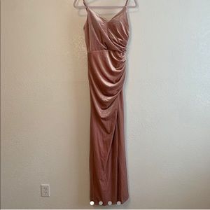 PETITE Revelry Rory velvet dress in the color Blush